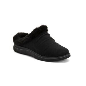 CLARKS Black Wide Breeze Willow Cozy Comfort Slide On Shoes